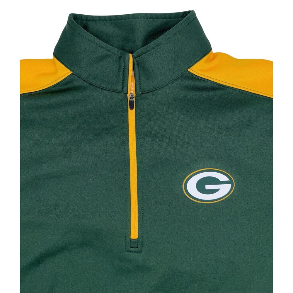 Green Bay Packers Men's 1/4 Zip Pullover Small Green NFL Team Apparel EUC - Picture 3 of 7